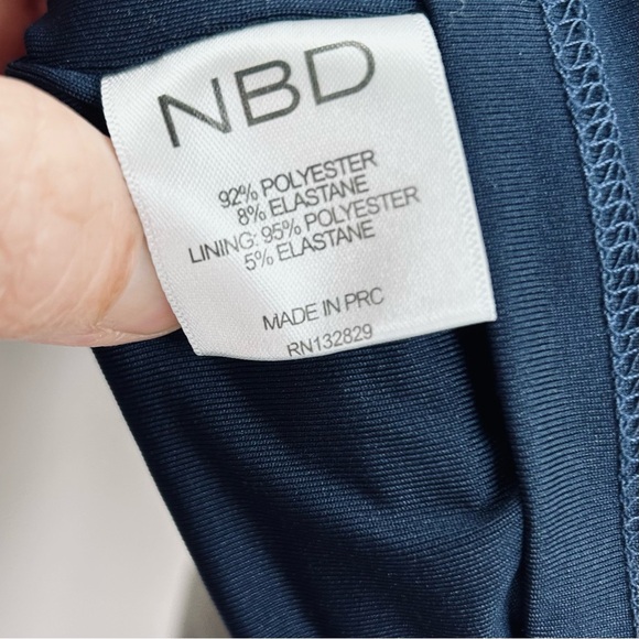 NBD blue velvet mini dress strappy back - Picture 5 of 7